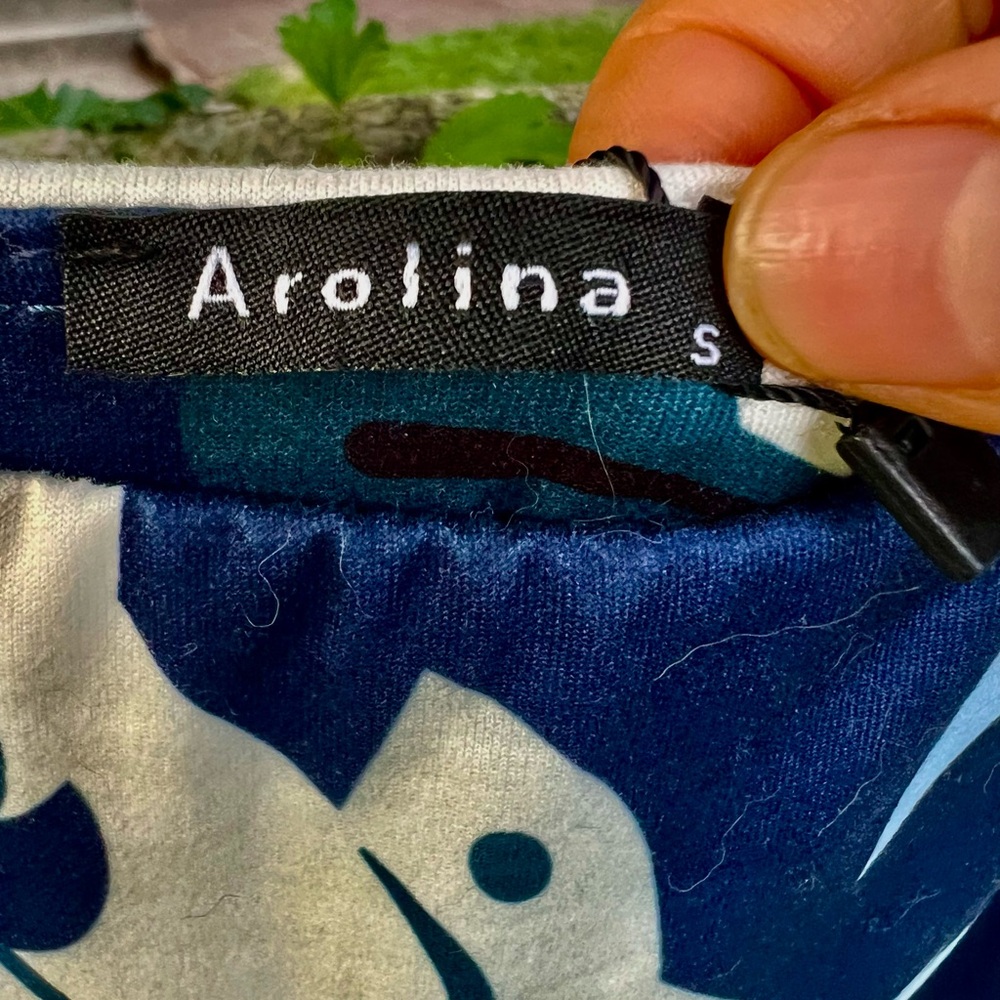 NWT Arolina lounge floral beach pant coverup yoga flare wide leg S navy blue - Picture 2 of 7
